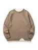 Ropa Vintage Yidao Otoño 2026 Nuevo Retro Jersey de Punto de Bloques de Color de Cuello Redondo Falso de Dos Piezas para Hombre, Suéter de Punto Estilo Casual