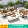 Sofá de Exterior Mojia, Sofá de Mimbre para Jardín y Patio, Silla de Mimbre de Ocio para Terraza Exterior, Sillón Doble de Mimbre