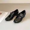 Versão em Couro Bovino~Sapatos Mocassins de Couro Genuíno Retro de Alta Qualidade com Salto Grosso para Mulheres, Casuais e Confortáveis, Sapatos Pequenos de Couro Versáteis