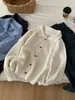 Cárdigan de Punto Coreano Retro con Cuello de Ganchillo Hueco Otoño/Invierno 2026 para Mujer, Suave y Juvenil con Botones de Madera Abrigo Suéter