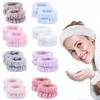 Pulseira de Pelúcia para Lavar o Rosto, Manga Anti-Molhado para Lavar, Atacado, Flanela para Meninas, Forte Absorção de Água, Faixa de Cabelo Simples para o Pulso