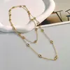 Colar Minimalista Indiferente Estilo Ins Longo Nariz de Porco Aço Titânio Leve Luxo Sensação de Alto Padrão Corrente para Clavícula Colar de Moda Personalizado