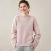 Suéter de Cachemira Nuevo Suave y Esponjoso para Otoño e Invierno Moda Holgazana Crochet Hueco Manga Larga Jersey de Punto para Mujer Capa Base Transfronterizo