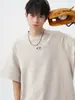 Camiseta de Suede con Corte Tridimensional de Manga Corta para Hombre, Nuevo Estilo de Verano con Bordado Color-Blocking, Camiseta Holgada de Cuello Redondo para Pareja