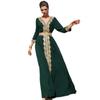 7013 Vestido Bordado con Encaje y Dobladillo Amplio, Estilo Elegante y Vintage, Ropa de Vacaciones para Mujer