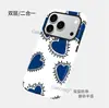 Selección de Productos Transfronterizos Azul Graffiti Líneas Corazón Forma de Corazón iPhone 17 Doble Capa Funda para Teléfono Manzana 18Pm Película Protectora