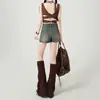 Shorts de Mezclilla Azules Vintage para Mujer 2025 Tendencia Nueva Llegada Verano Cintura Alta Adelgazantes Forma A Culottes Hot Girl para Usar por Fuera