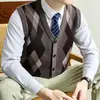 Suéter Cardigan Masculino Inverno Manga Longa Botão Único Malha Roupa Masculina Jaqueta de Tricô Jacquard Engrossada Roupa de Pai