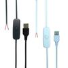 Cabo USB com interruptor, toque, escurecimento por aceno de mão e ajuste de tom, cabo de alimentação LED501 com interruptor, luz fria, luminária de clipe LED, suporte