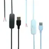 Cabo Switch USB Sensor de Toque Dimmer e Ajuste de Cor Cabo de Alimentação Led501 com Plugue de Luz Fria Clipe Suporte de Lâmpada