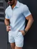 Conjunto Europeu e Americano Amazon Transfronteiriço Masculino de Manga Curta, Shorts, Esportivo e Lazer Praia Duas Peças, Estilo Moderno