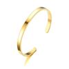 Pulsera popular europea y americana de anillo liso de acero inoxidable brillante pulsera abierta para mujer pulsera tricolor inspiradora de personalidad que combina con todo