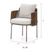 Sillón de Ratán Nórdico para Exterior Sofá Exterior Balcón Patio Villa Jardín Ocio Sofá Doble de Ratán Combinación Muebles