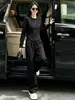 Traje casual elegante e estiloso para o outono e inverno de 2026, nova blusa de manga longa e calça de perna larga, um conjunto completo deslumbrante