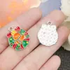 Mezcla 20 Aceite de Goteo Blanco K Muñeco de Nieve Navideño Árbol de Navidad Papá Noel Colgante de Aleación Pulsera DIY Accesorios de Joyería
