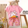 Traje de manga corta para niños, camiseta de algodón para niños, ropa de verano para bebés, pantalones cortos para niñas, ropa de bebé, venta al por mayor de verano