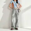 Jeans de Cintura Alta de Venta Caliente para Mujer, Alargan las Piernas, Diseño Americano High Street, Estilo Urbano, Pantalones Casuales de Pierna Ancha, Novedades de Otoño
