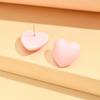 Nuevos Aretes Grandes de Corazón de Amor en Color Macaron Aretes Creativos de Moda de Alta Gama Accesorios para Orejas para Mujer Combinan con Todo