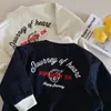 Jaqueta infantil, coleção outono 2026, jaqueta com bordado de letras estilo americano para meninos e meninas, jaqueta bomber estilosa e casual para bebês e crianças pequenas