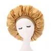 Gorro de Dormir Personalizado Transfronterizo de Amazon, Gorro Redondo de Satén Extra Grande con Ala Ancha, Gorro de Tejido de Punto de Satén para Mujer de Alta Elasticidad