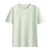 Camiseta 100% Algodão 210g Verão Novo Estilo Ombro Caído Cor Sólida Modelagem Solta Unissex Gola Redonda Manga Curta Camisa Básica Atacado