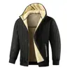 Chaqueta con Capucha Exclusiva Transfronteriza de Lana de Cordero Ultrasónica de Marca y Algodón para Hombre, Abrigo Cálido en Gris y Negro, 370g