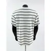 Camiseta de Manga Corta Rayada con Cuello Redondo para Hombre, Lujo Ligero y Gama Alta, Nueva de Verano 2025, Holgada, Elástica, Simple, Manga Media, Ins