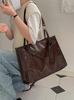 Bolsa de Ombro Quadrada Retro de Grande Capacidade para o Dia a Dia Bolsa Tote Versátil para Estudantes Bolsa Transversal Portátil Tendência