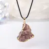 Joias Zhuhang Transfronteiriça Pedra Natural Irregular Pingente Amethyst Baroque Aleatório Colar Joias Fabricante Atacado