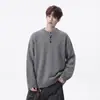 Suéter gola henley transfronteiriço novo estilo 26 inverno masculino estilo coreano casual pulôver suéter de malha masculina camada base top