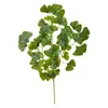 Decoração de folha de ginkgo artificial, folhas falsas, galhos de plástico, folhas de figueira artificial, amarelo e verde, para casamentos e celebrações