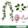 Enredadera Simulada de Pascua con Huevos de Amazonia y Hojas Verdes para Decoración, Vegetación Artificial para Exhibición en Interiores, Enredadera con Huevos Simulados