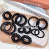 Corda de cabelo coreana linha telefônica Anel de cabelo feminino de alta elasticidade Acessórios de cabelo preto Adorno de cabeça elástico pequeno feminino Fabricantes de cabelo atacado