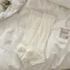 Nuevos Calcetines de Canalé con Bloques de Color Estilo Ballet con Estribo, Calentadores de Pierna Finos Calados, Calcetines Caídos, Calcetines para Pantorrilla, Blanco