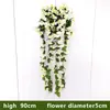 Enredaderas Decorativas de Flores Artificiales, Orquídeas Colgantes Simuladas para Pared, Flores para Cestas Colgantes, Flores de Seda, Enredaderas de Flores, Varios Tamaños, Venta al por Mayor de Fabricantes