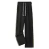 Calça de Moletom Masculina Estilo Americano Primavera e Outono Nova Listra Lateral Casual Cintura Alta Confortável Perna Reta Calças Femininas