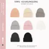 Suministrado Directamente por el Fabricante, Gorro Tejido de Piel de Conejo con Rayas Verticales y Ala Ancha, Nuevo Modelo Transfronterizo, Cálido Sombrero de Moda para Otoño e Invierno que Protege las Orejas