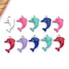 10 Tipos de Colgantes Mini de Vida Marina con Goteo de Aceite Esmaltado Estrella de Mar Pulpo Colgantes Hechos a Mano DIY Pendientes Collares Amuletos
