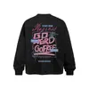 Camiseta de manga larga con estampado de letras de estilo urbano americano para hombre, corte holgado, algodón puro, sudadera moderna, top de cuello redondo para primavera y otoño