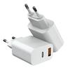 Cargador rápido de doble puerto PD20W CEIBS QC18W para teléfonos móviles Huawei, Apple y Android.