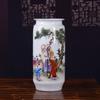 Decoración de jarrón de cerámica de Jingdezhen para sala de estar, arreglo floral, boca ancha de gran diámetro, jarrón chino para el hogar, decoración para arreglo floral, venta al por mayor