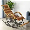 Silla mecedora decorativa de ratán para almacenamiento de pie, mecedora para siesta, silla de ratán gruesa de ocio para personas mayores, pieza decorativa de almacenamiento de pie