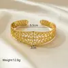 [Personalizado] Série de Flores com Recortes Irregulares Pulseira Aberta de Aço Inoxidável Braçadeira Luxo Acessível Joia de Mão Exclusiva de Nicho