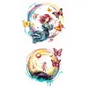 Adesivos de Tatuagem de Flores Coloridas à Prova d'Água e Suor Duradouros Estilo Ins Feminino Pintados à Mão Pequenos Frescos Braço Clavícula Peito Nicho