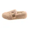 2026 Zapatos de Frijol Zapatos Peludos Zapatos de Algodón para Mujer Estilo Coreano Perezoso Felpa Calentitos con Forro Polar Slip-on Moda de Invierno Ropa de Abrigo