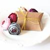 Caja de dulces de papel kraft de alta calidad, caja de dulces para boda, decoración, caja de almohada, caja de regalo para dulces, suministros de decoración al por mayor