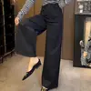 Calça Feminina Preta Reta de Perna Larga Personalizada para o Dia a Dia, Nova Coleção Outono 2026 Elegante Versátil
