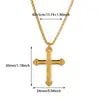 Collar Colgante Cruz Simple Europeo y Americano Acero Inoxidable Presión de Aceite Mismo Estilo para Hombres y Mujeres Chapado en Oro de 18K Fabricante Venta al por Mayor