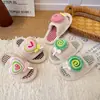 Pantuflas de Cuadros Peludas Lindas para Niños 2026 Otoño/Invierno Nuevas para Interior del Hogar Cálidas Antideslizantes de Una Tira Felpa Algodón