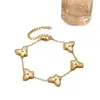 Lo más vendido de TikTok: Pulsera de Acero de Titanio de Doble Cara Mariposa de Cinco Flores - Lujo Ligero, Sensación de Alta Gama, Diseño de Nicho, Joyería Versátil Fabricante